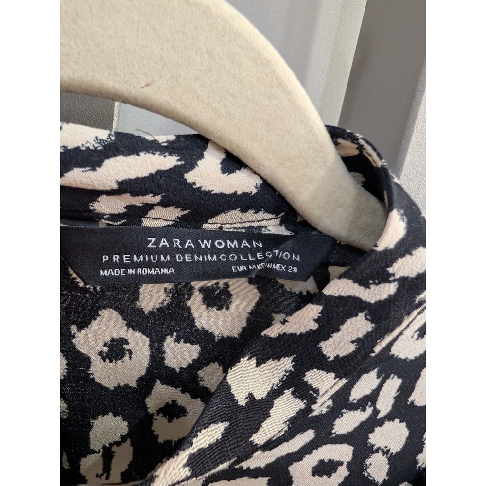 Zara Leopard Print Loose Tiered Babydoll Indie Sleeze Mini Dress M - Picture 6 of 16